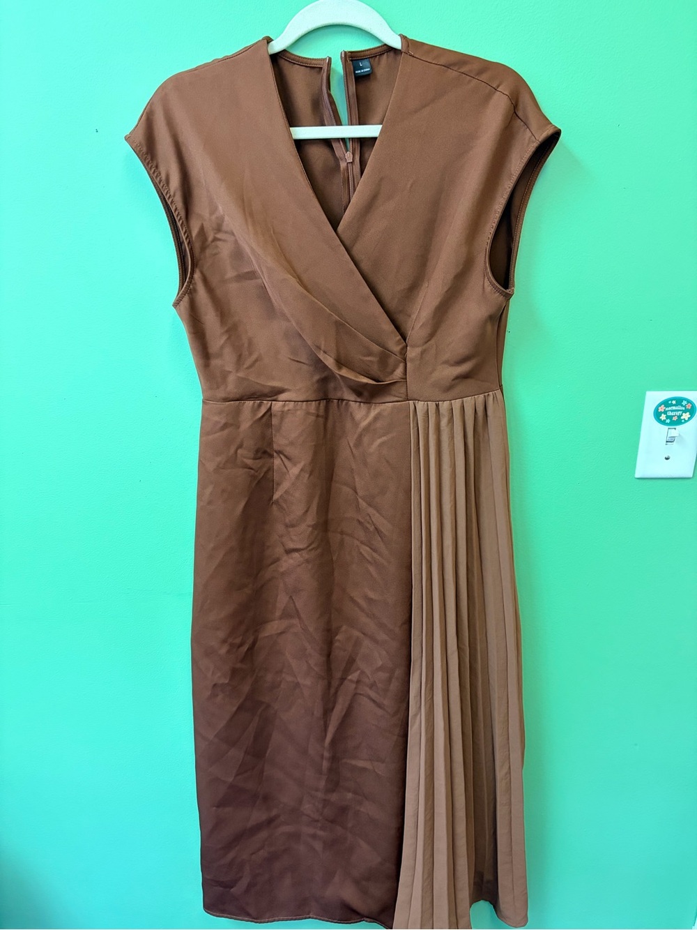 Women's Brown Pleated Side jumpsuit